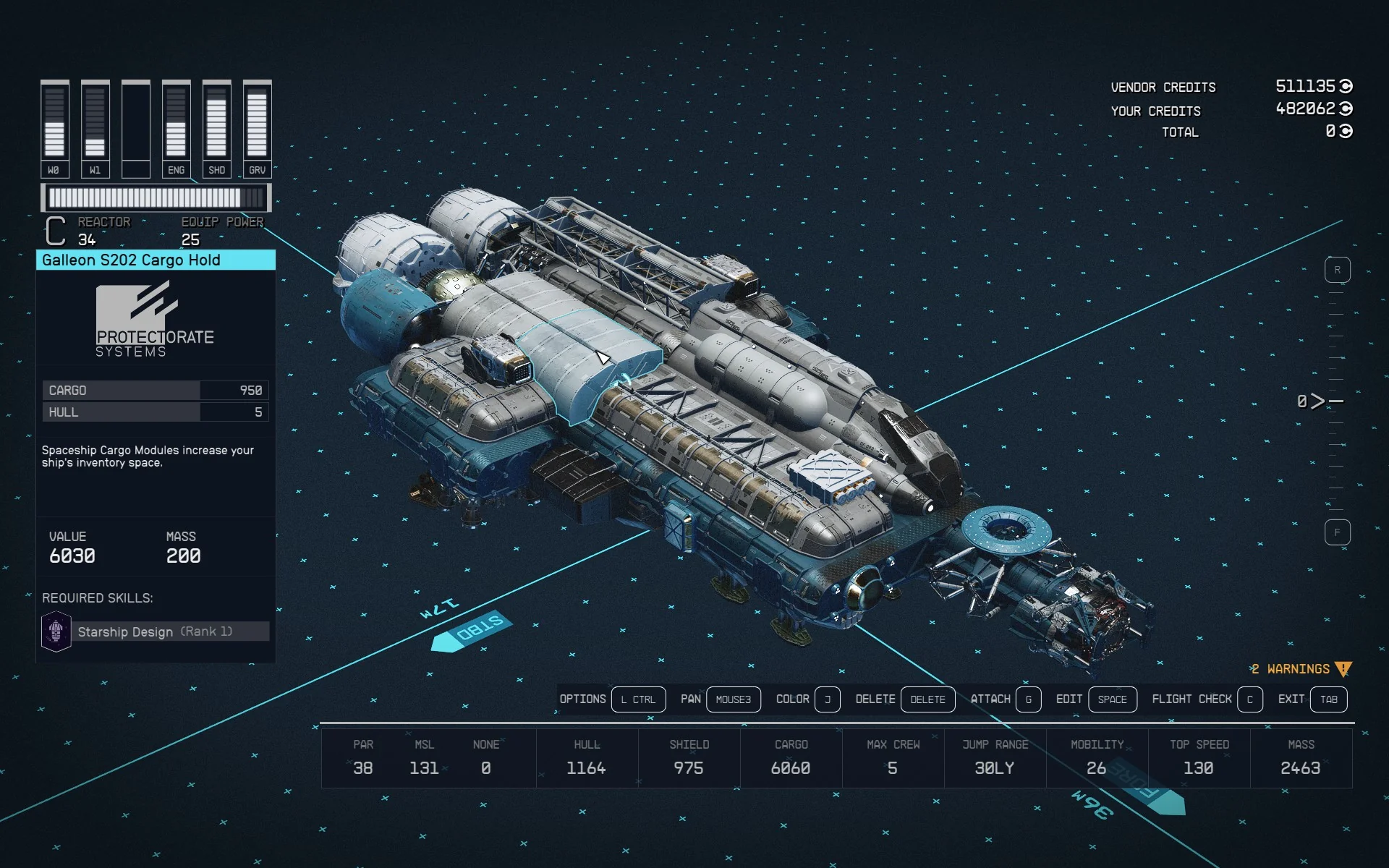 starfield ship parts