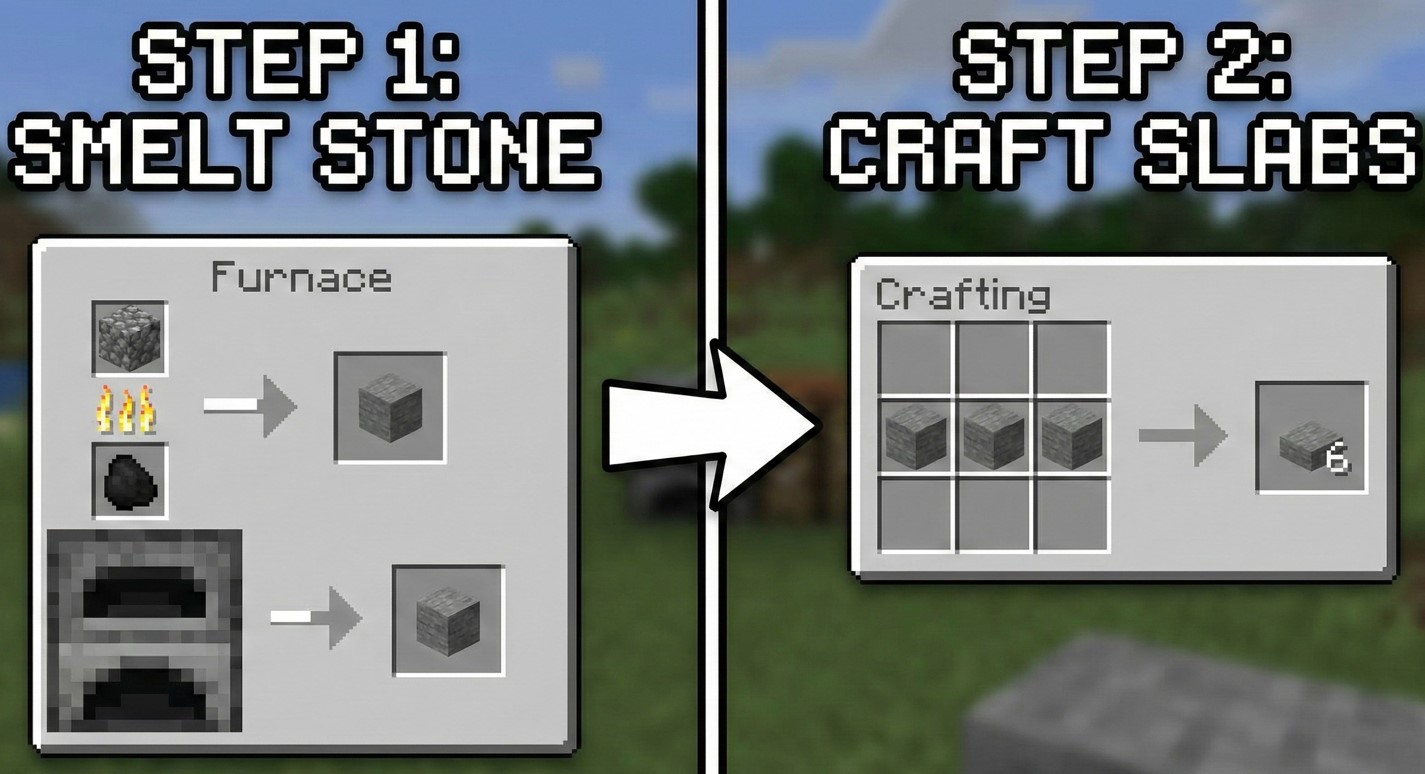 How Do You Make Smooth Stone Slabs in Minecraft