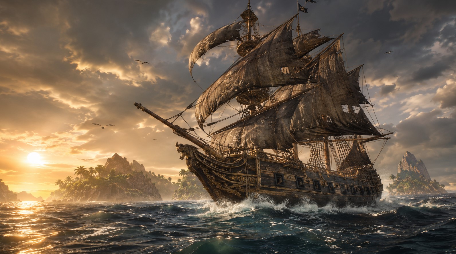 Legendary Wooden Pirate Ship